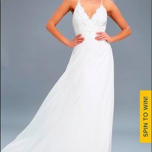 Lulu’s madalyn white lace maxi dress